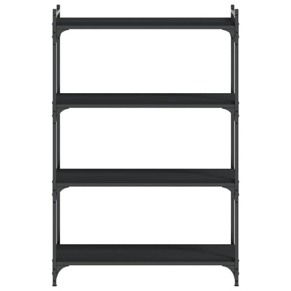 vidaXL Bücherregal 4 Böden Schwarz 80x30x120 cm Holzwerkstoff