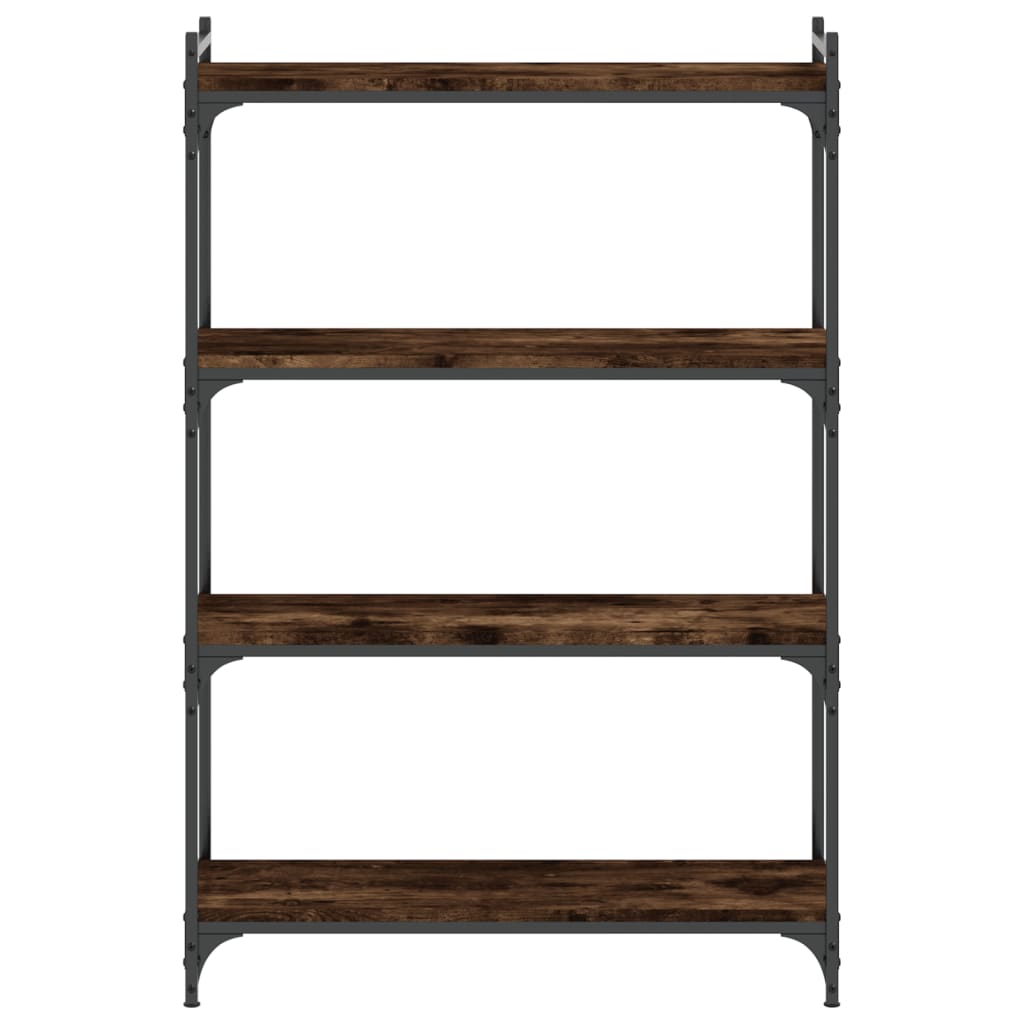 vidaXL Bücherregal 4 Böden Räuchereiche 80x30x120 cm Holzwerkstoff