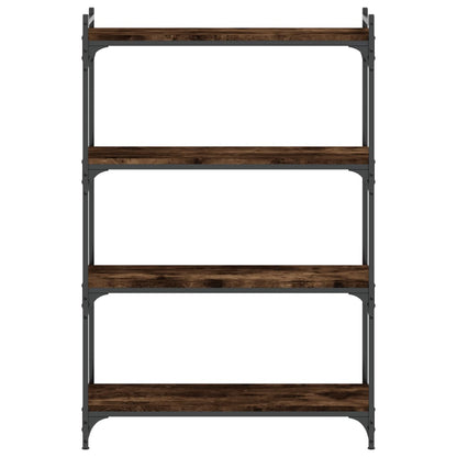 vidaXL Bücherregal 4 Böden Räuchereiche 80x30x120 cm Holzwerkstoff