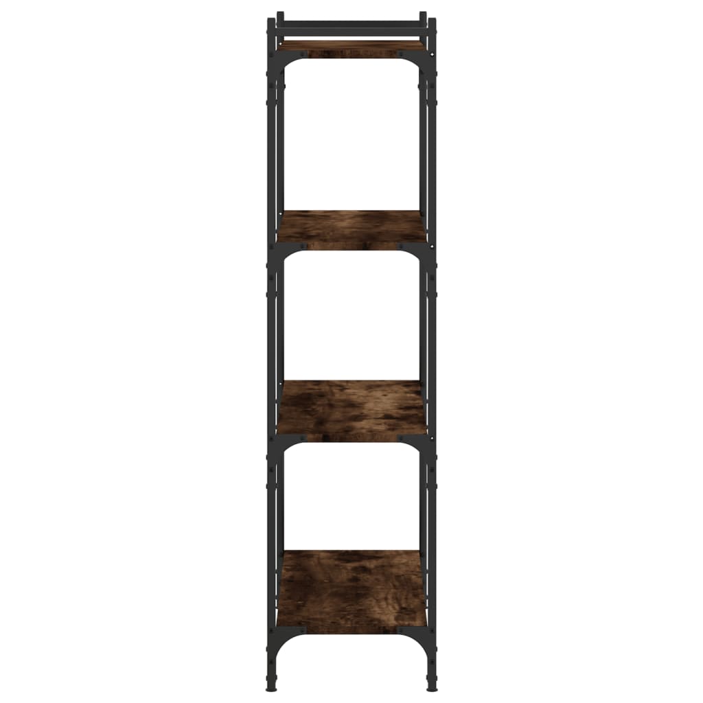 vidaXL Bücherregal 4 Böden Räuchereiche 80x30x120 cm Holzwerkstoff