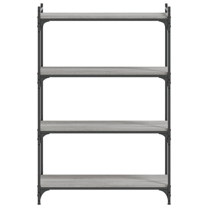 vidaXL Bücherregal 4 Böden Grau Sonoma 80x30x120 cm Holzwerkstoff