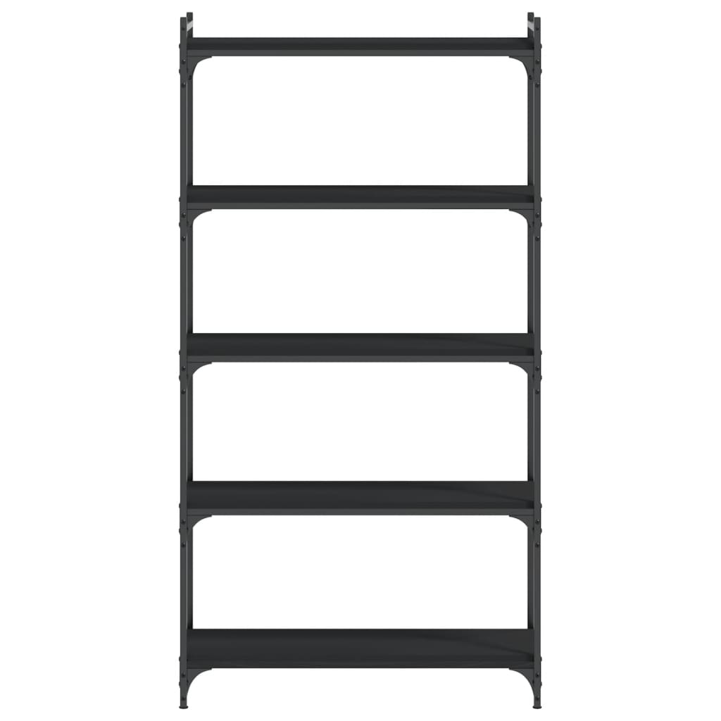 vidaXL Bücherregal 5 Böden Schwarz 80x30x154 cm Holzwerkstoff