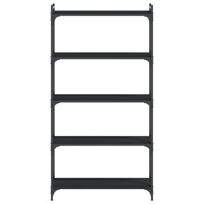 vidaXL Bücherregal 5 Böden Schwarz 80x30x154 cm Holzwerkstoff