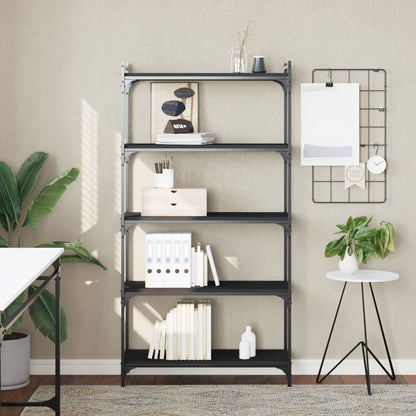 vidaXL Bücherregal 5 Böden Schwarz 80x30x154 cm Holzwerkstoff