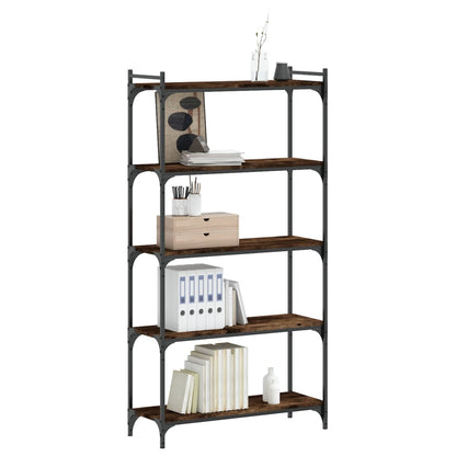 vidaXL Bücherregal 5 Böden Räuchereiche 80x30x154 cm Holzwerkstoff