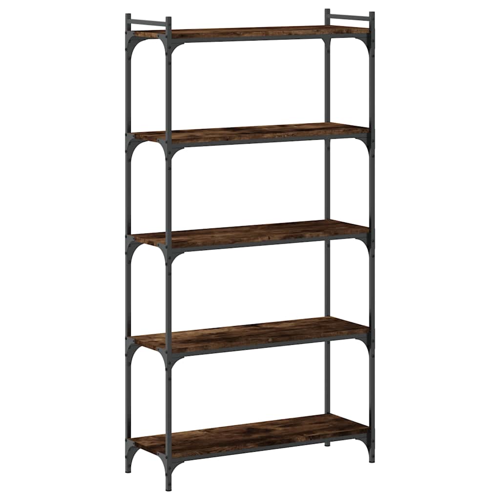 vidaXL Bücherregal 5 Böden Räuchereiche 80x30x154 cm Holzwerkstoff
