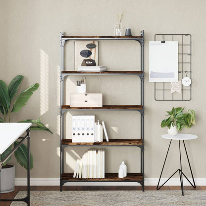 vidaXL Bücherregal 5 Böden Räuchereiche 80x30x154 cm Holzwerkstoff
