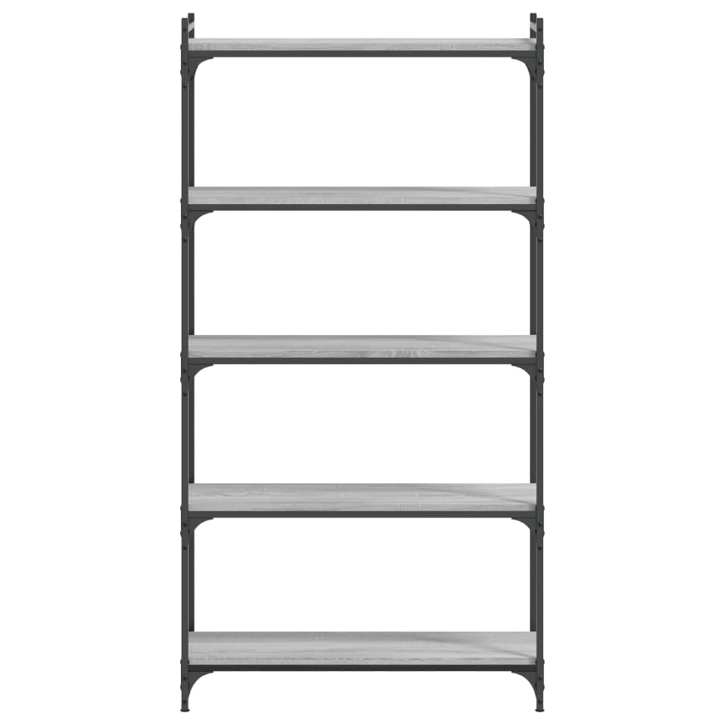 vidaXL Bücherregal 5 Böden Grau Sonoma 80x30x154 cm Holzwerkstoff