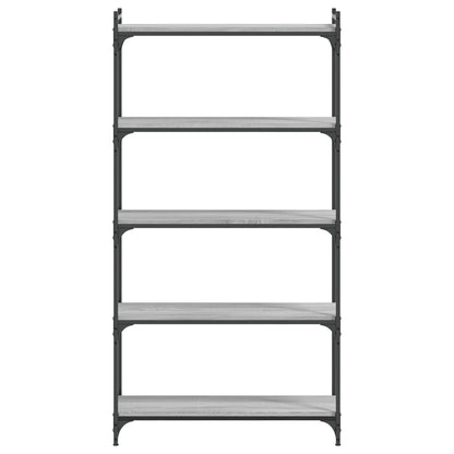 vidaXL Bücherregal 5 Böden Grau Sonoma 80x30x154 cm Holzwerkstoff