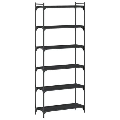 vidaXL Bücherregal 6 Böden Schwarz 80x30x188 cm Holzwerkstoff