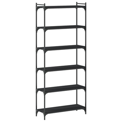 vidaXL Bücherregal 6 Böden Schwarz 80x30x188 cm Holzwerkstoff