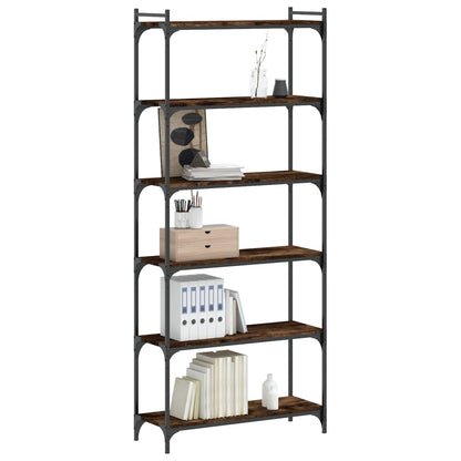 vidaXL Bücherregal 6 Böden Räuchereiche 80x30x188 cm Holzwerkstoff