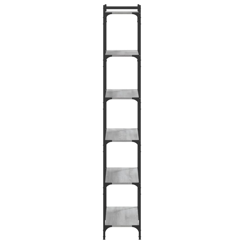 vidaXL Bücherregal 6 Böden Grau Sonoma 80x30x188 cm Holzwerkstoff