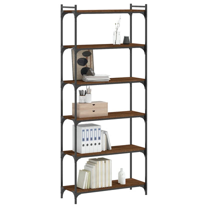 vidaXL Bücherregal 6 Böden Braun Eiche-Optik 80x30x188cm Holzwerkstoff