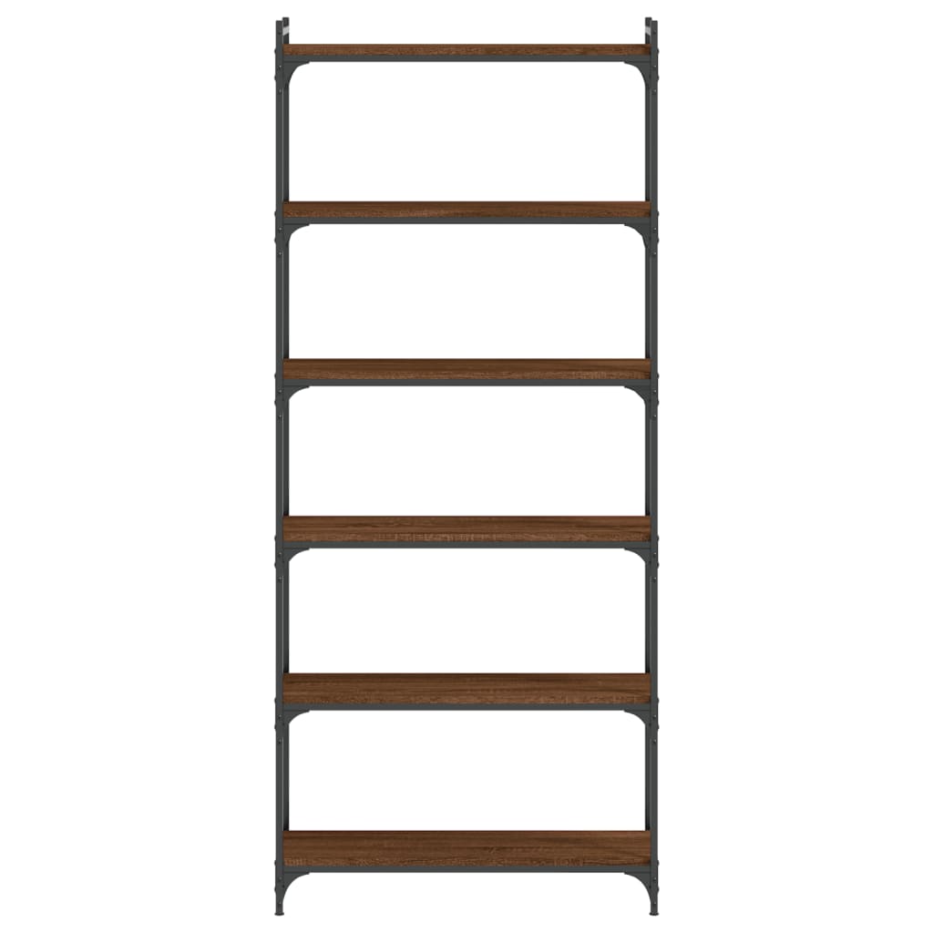 vidaXL Bücherregal 6 Böden Braun Eiche-Optik 80x30x188cm Holzwerkstoff
