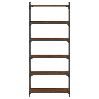 vidaXL Bücherregal 6 Böden Braun Eiche-Optik 80x30x188cm Holzwerkstoff