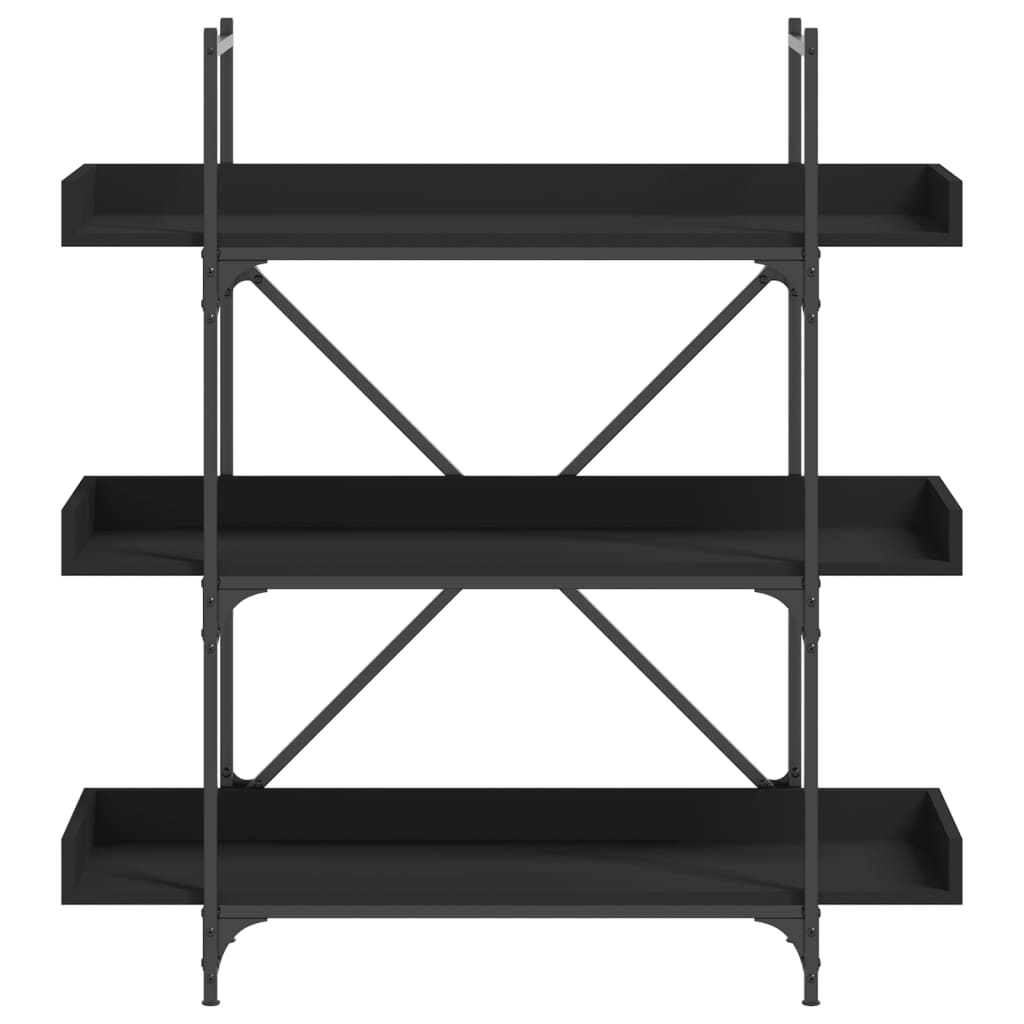 vidaXL Bücherregal 3 Böden Schwarz 100x33x108,5 cm Holzwerkstoff