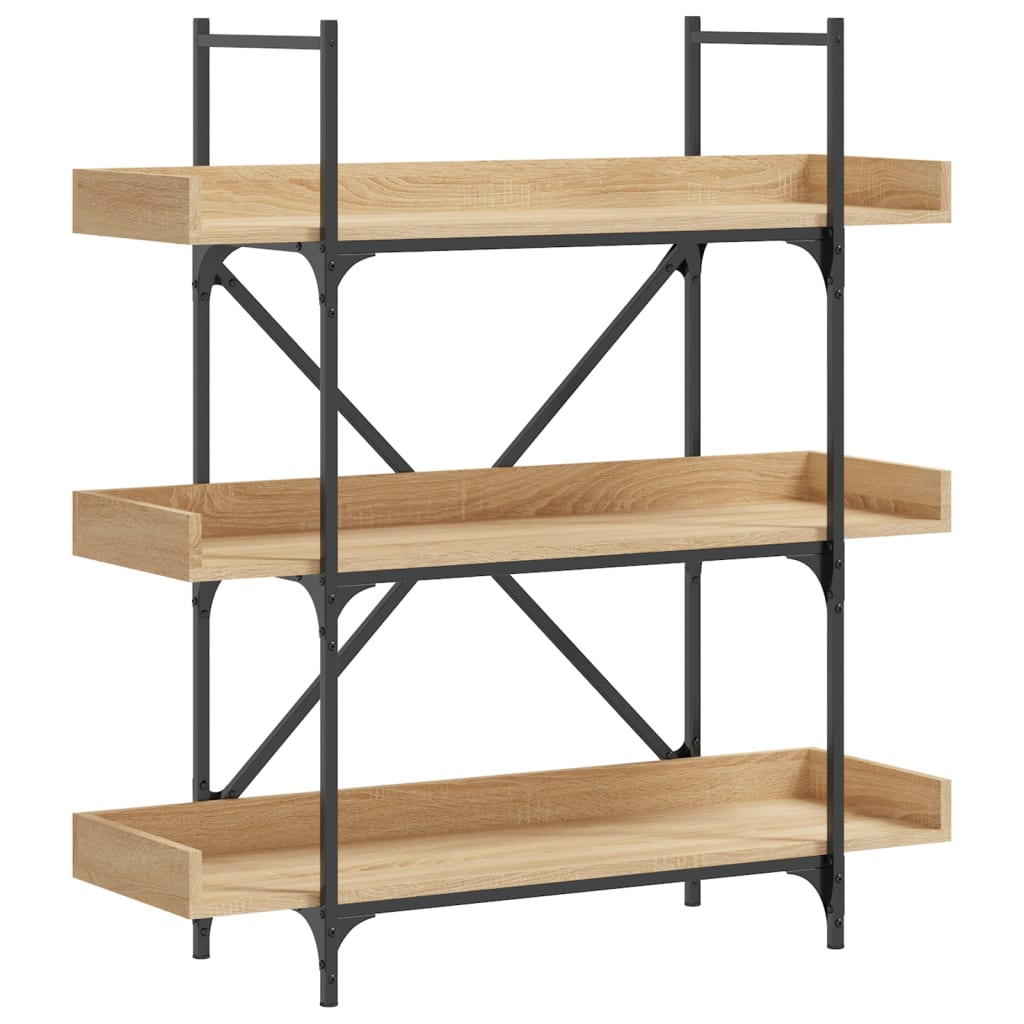 vidaXL Bücherregal 3 Böden Sonoma-Eiche 100x33x108,5 cm Holzwerkstoff