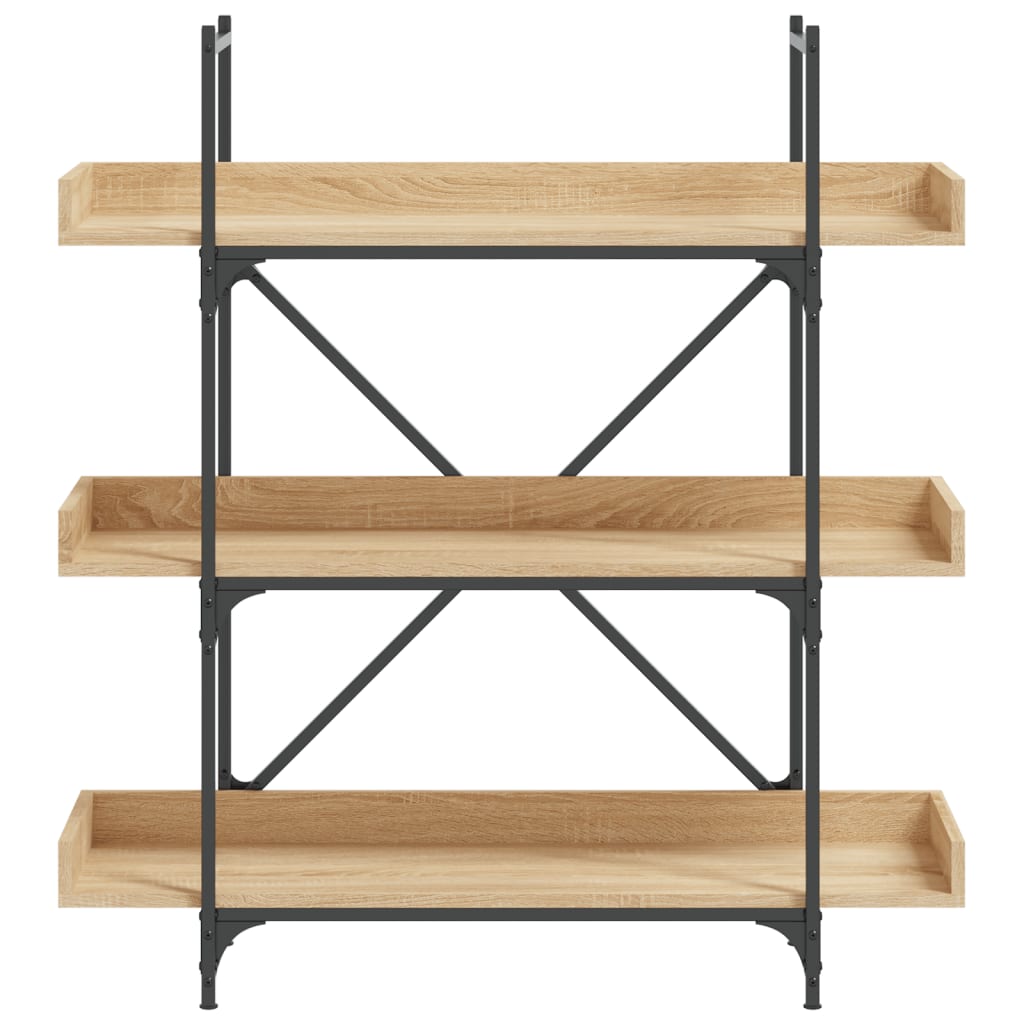 vidaXL Bücherregal 3 Böden Sonoma-Eiche 100x33x108,5 cm Holzwerkstoff