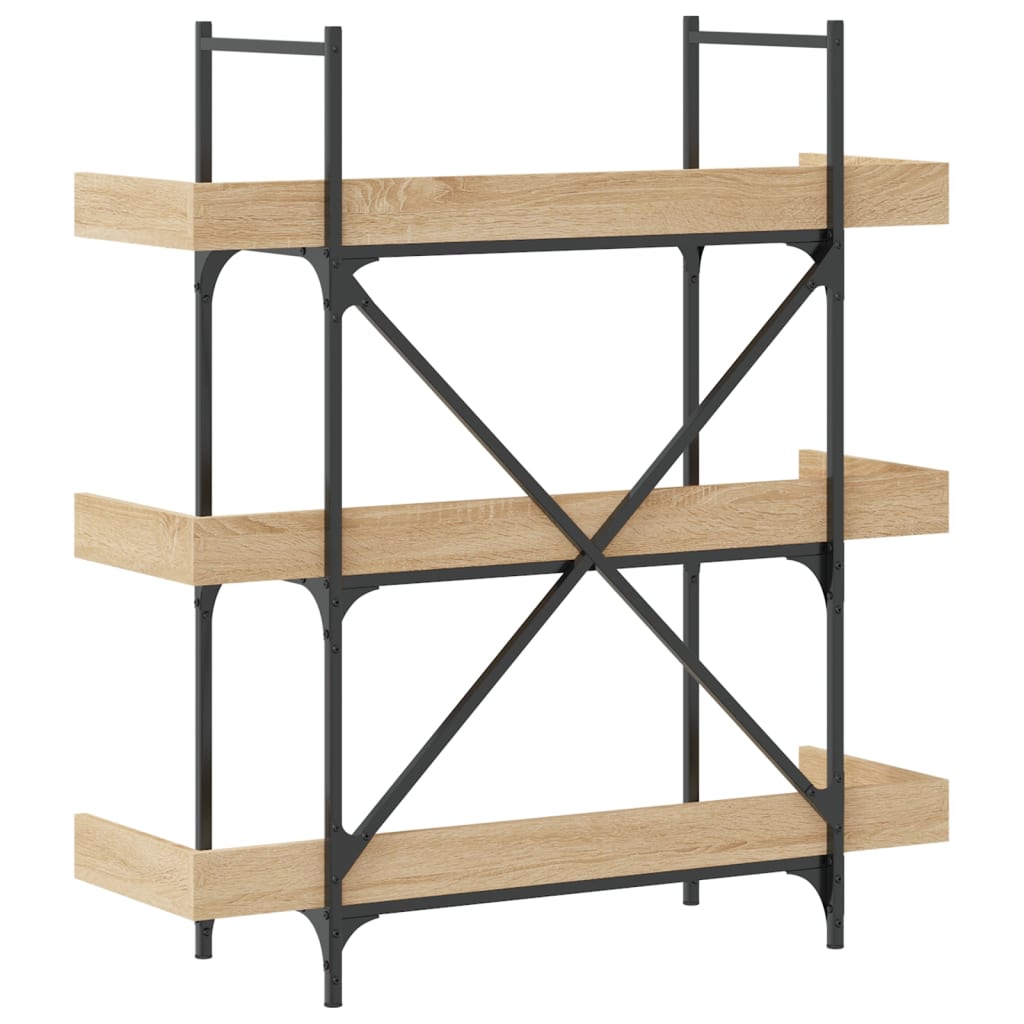 vidaXL Bücherregal 3 Böden Sonoma-Eiche 100x33x108,5 cm Holzwerkstoff