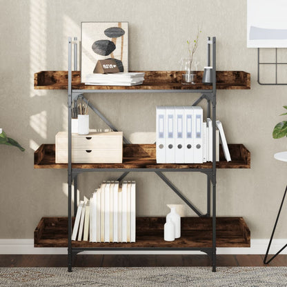 vidaXL Bücherregal 3 Böden Räuchereiche 100x33x108,5 cm Holzwerkstoff
