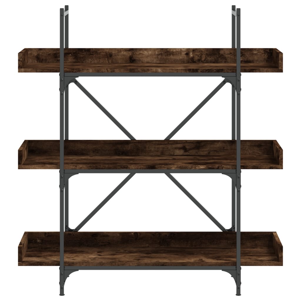 vidaXL Bücherregal 3 Böden Räuchereiche 100x33x108,5 cm Holzwerkstoff