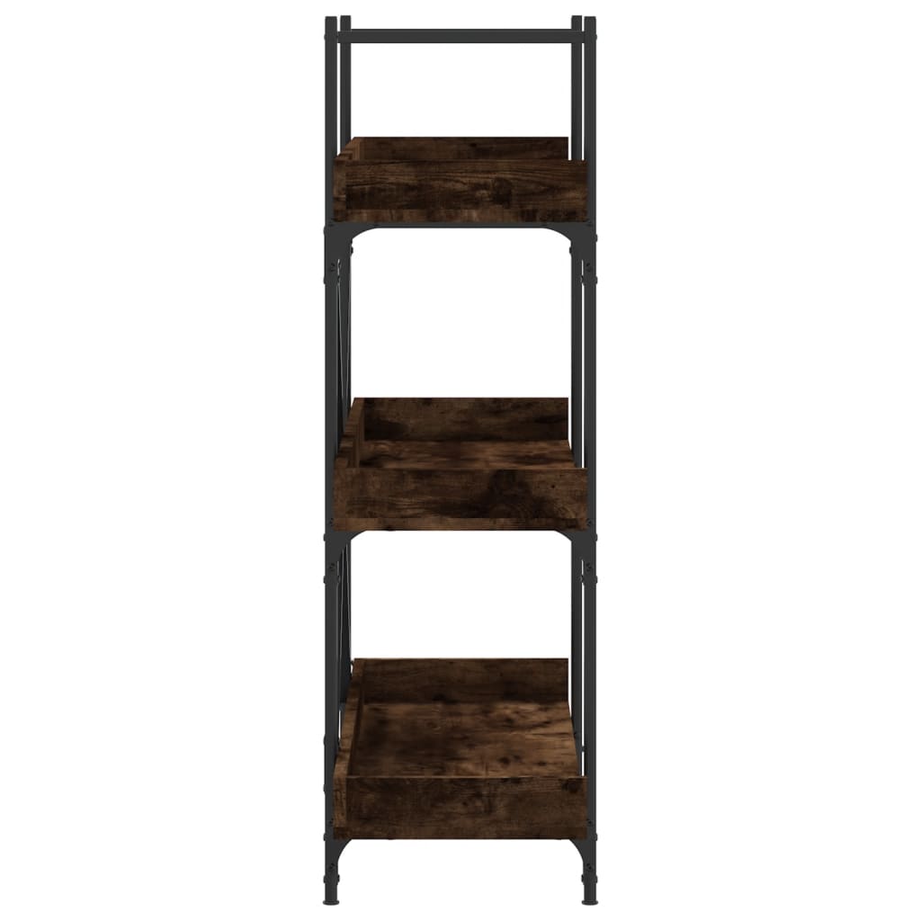 vidaXL Bücherregal 3 Böden Räuchereiche 100x33x108,5 cm Holzwerkstoff