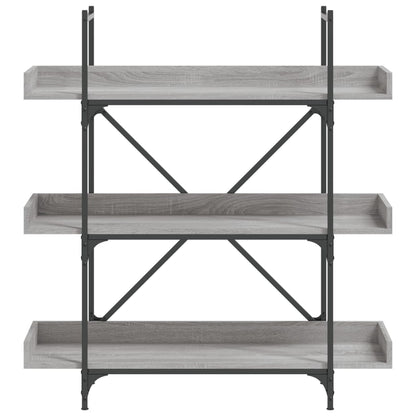 vidaXL Bücherregal 3 Böden Grau Sonoma 100x33x108,5 cm Holzwerkstoff