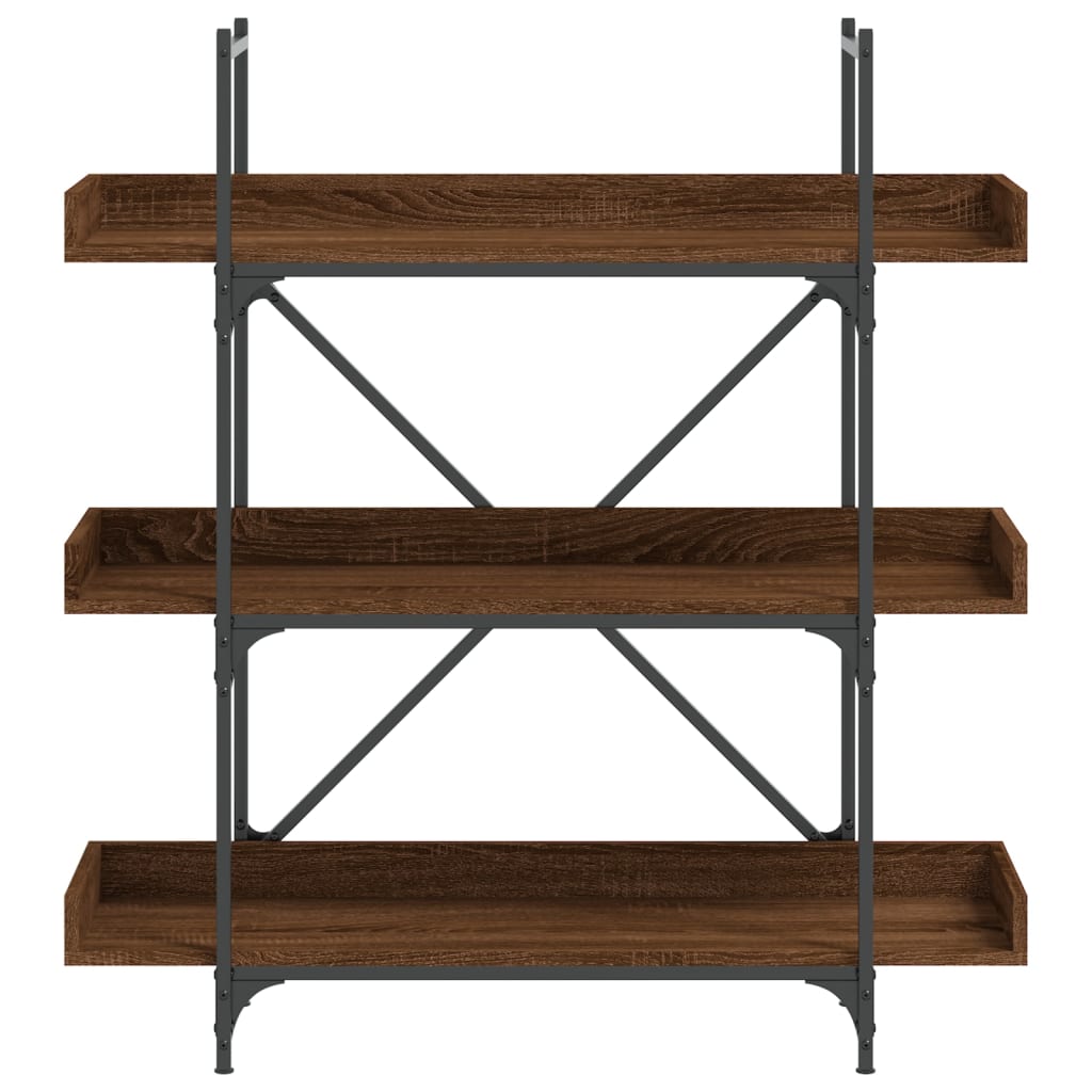 vidaXL Bücherregal 3 Böden Braun Eichen-Optik 100x33x108,5 cm