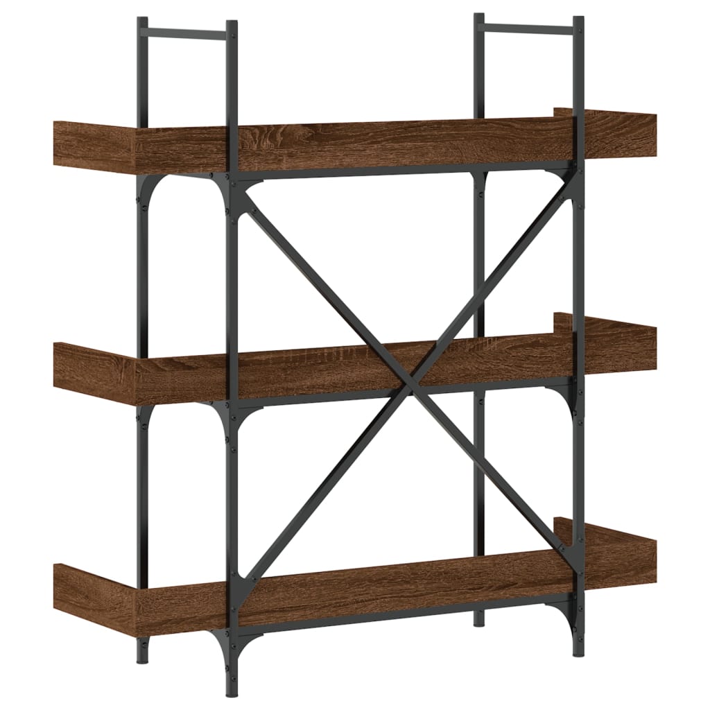 vidaXL Bücherregal 3 Böden Braun Eichen-Optik 100x33x108,5 cm