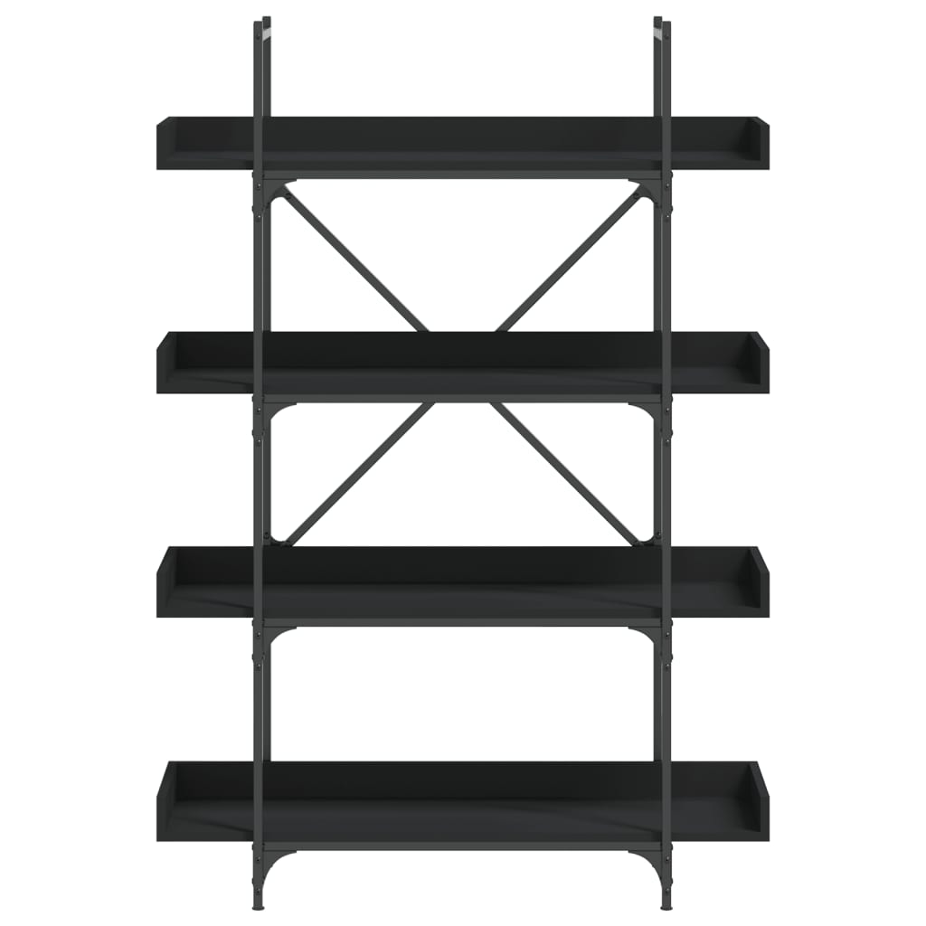 vidaXL Bücherregal 4 Böden Schwarz 100x33x145,5 cm Holzwerkstoff