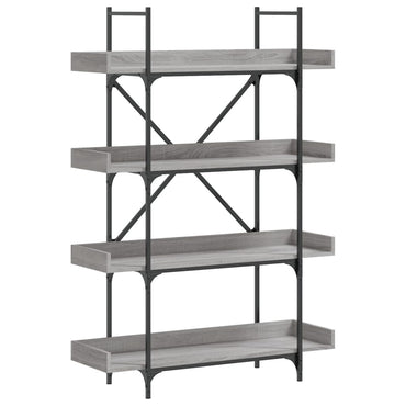vidaXL Bücherregal 4 Böden Grau Sonoma 100x33x145,5 cm Holzwerkstoff