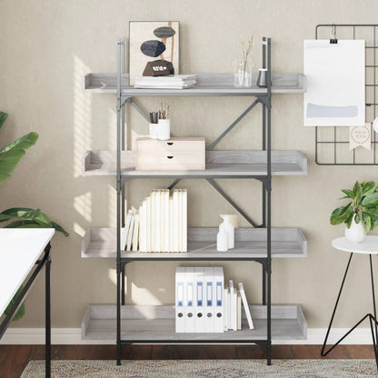 vidaXL Bücherregal 4 Böden Grau Sonoma 100x33x145,5 cm Holzwerkstoff