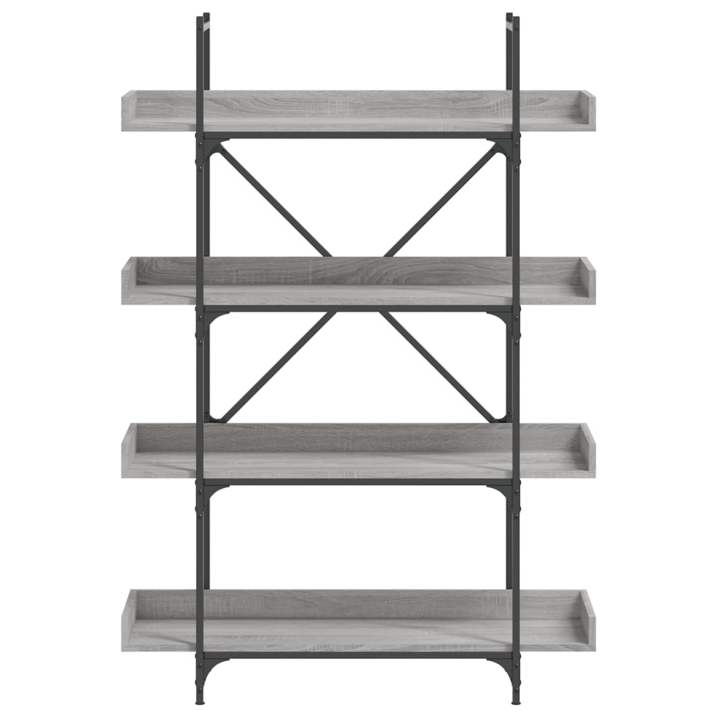 vidaXL Bücherregal 4 Böden Grau Sonoma 100x33x145,5 cm Holzwerkstoff