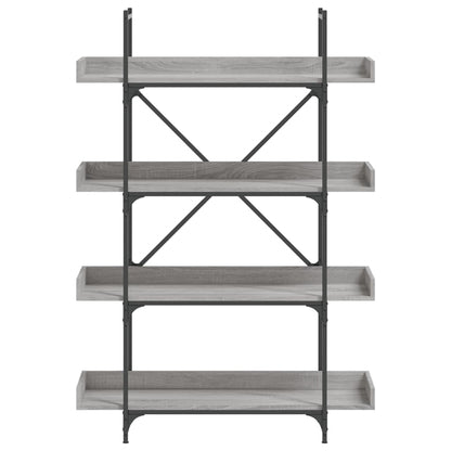vidaXL Bücherregal 4 Böden Grau Sonoma 100x33x145,5 cm Holzwerkstoff