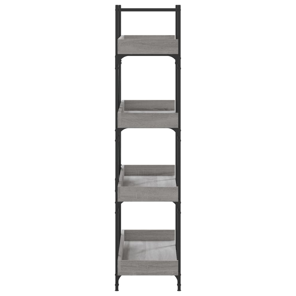 vidaXL Bücherregal 4 Böden Grau Sonoma 100x33x145,5 cm Holzwerkstoff