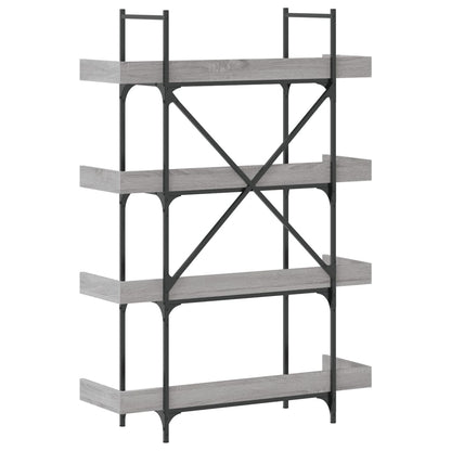 vidaXL Bücherregal 4 Böden Grau Sonoma 100x33x145,5 cm Holzwerkstoff