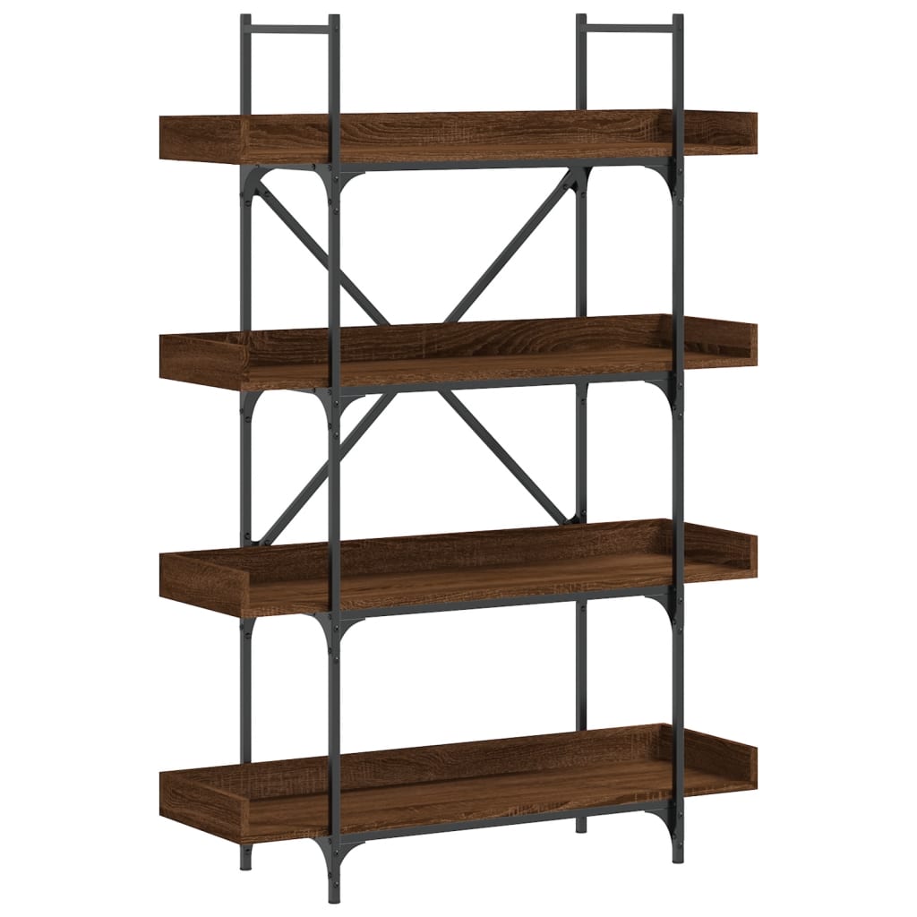 vidaXL Bücherregal 4 Böden Braun Eiche-Optik 100x33x145,5 cm