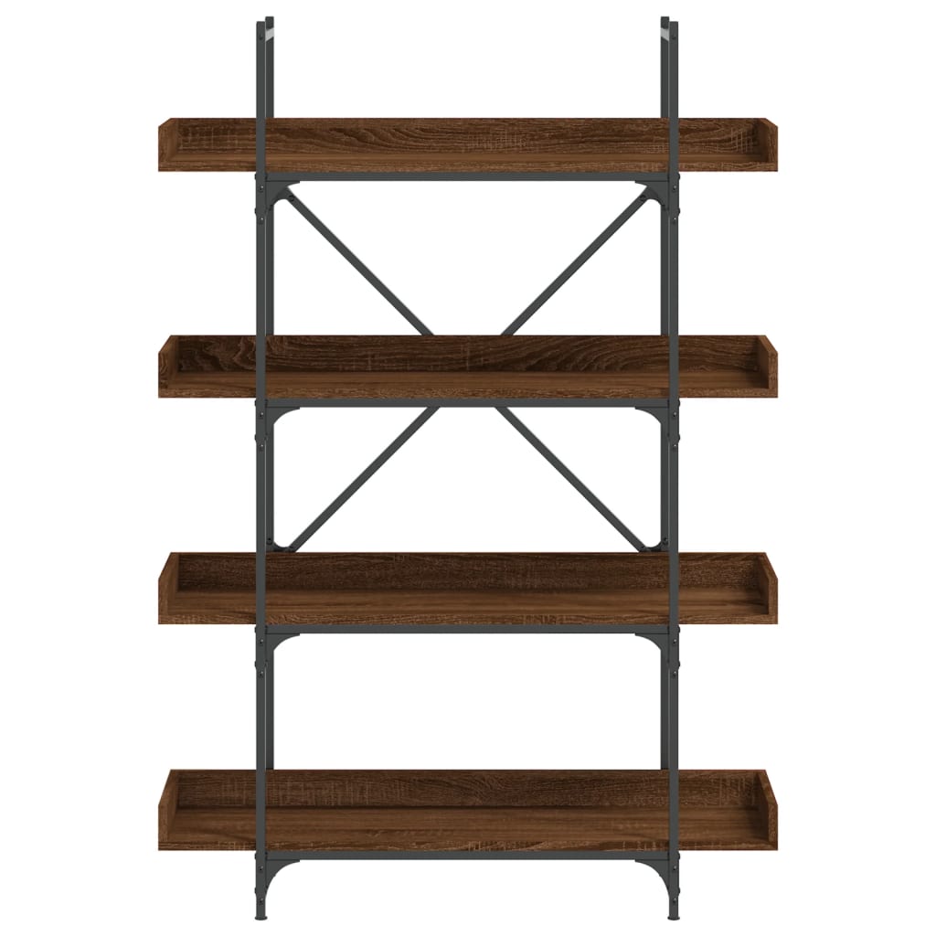 vidaXL Bücherregal 4 Böden Braun Eiche-Optik 100x33x145,5 cm