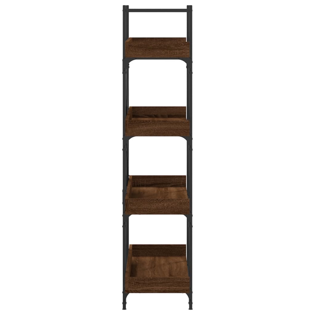 vidaXL Bücherregal 4 Böden Braun Eiche-Optik 100x33x145,5 cm