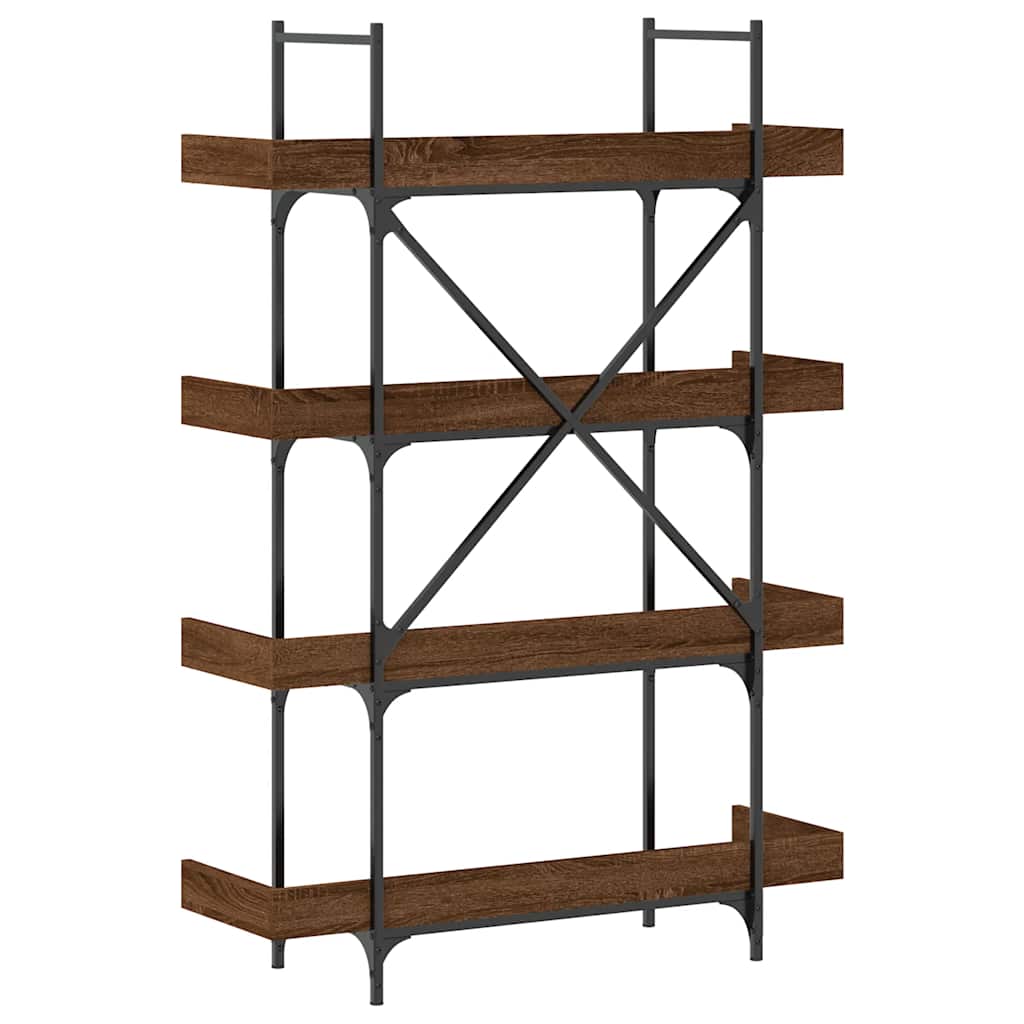 vidaXL Bücherregal 4 Böden Braun Eiche-Optik 100x33x145,5 cm
