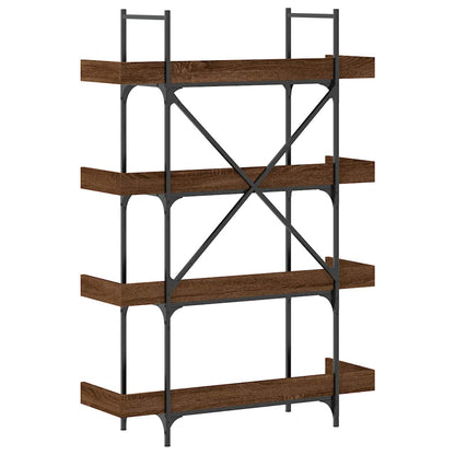 vidaXL Bücherregal 4 Böden Braun Eiche-Optik 100x33x145,5 cm