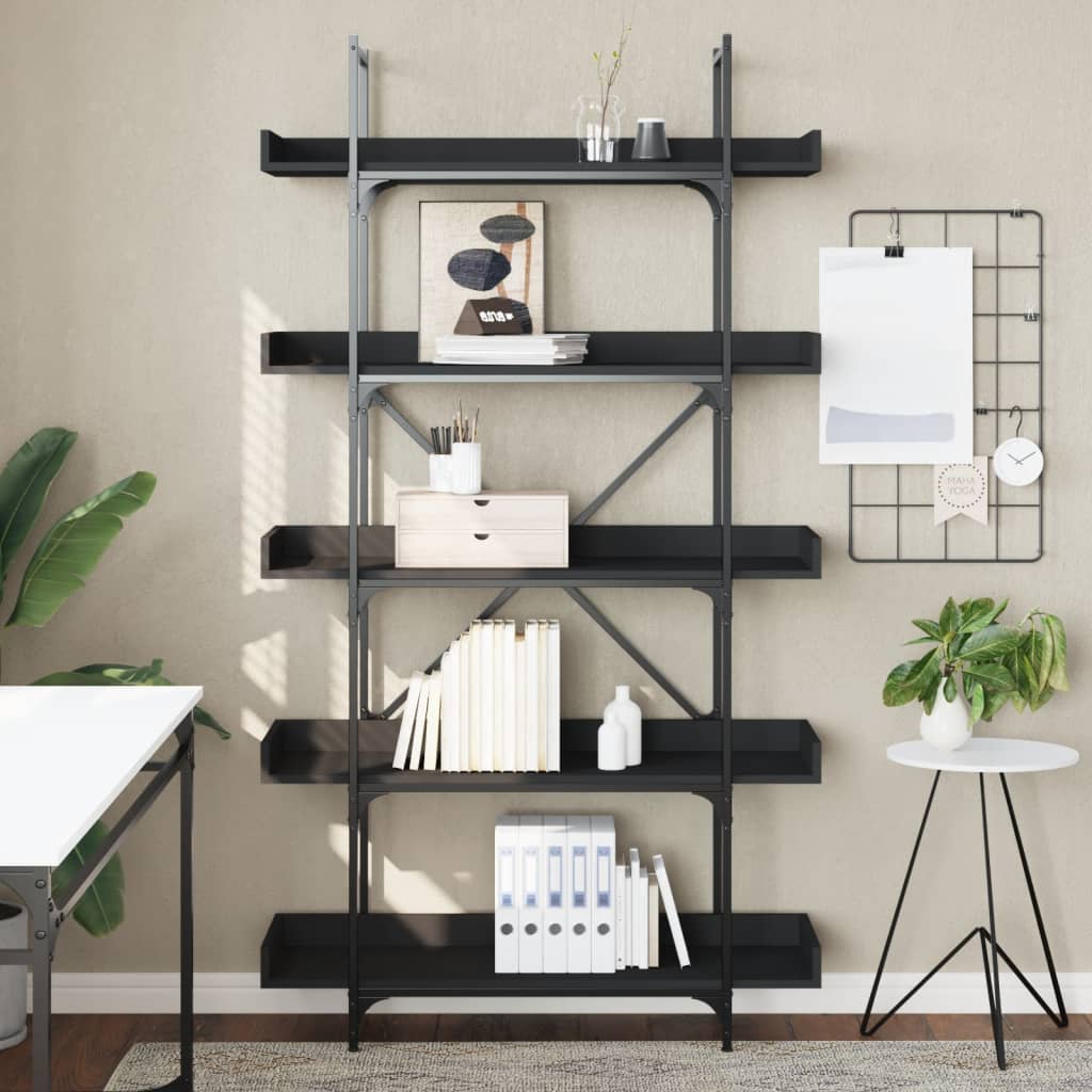 vidaXL Bücherregal 5 Böden Schwarz 100x33x180,5 cm Holzwerkstoff