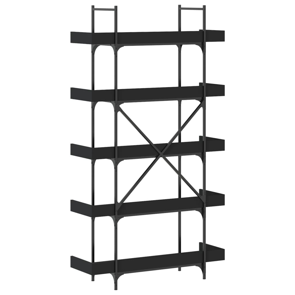 vidaXL Bücherregal 5 Böden Schwarz 100x33x180,5 cm Holzwerkstoff