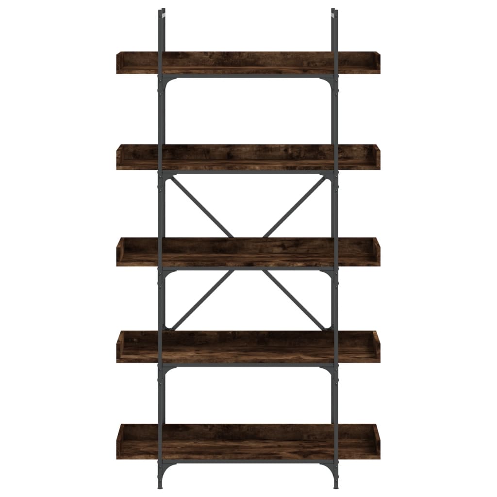vidaXL Bücherregal 5 Böden Räuchereiche 100x33x180,5 cm Holzwerkstoff