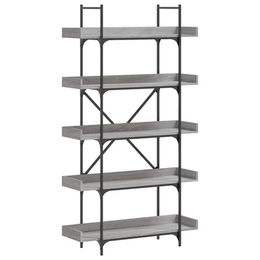 vidaXL Bücherregal 5 Böden Grau Sonoma 100x33x180,5 cm Holzwerkstoff