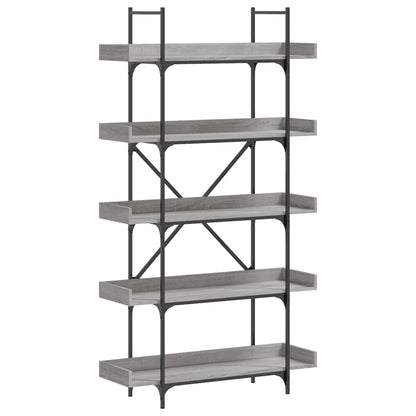 vidaXL Bücherregal 5 Böden Grau Sonoma 100x33x180,5 cm Holzwerkstoff