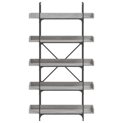 vidaXL Bücherregal 5 Böden Grau Sonoma 100x33x180,5 cm Holzwerkstoff