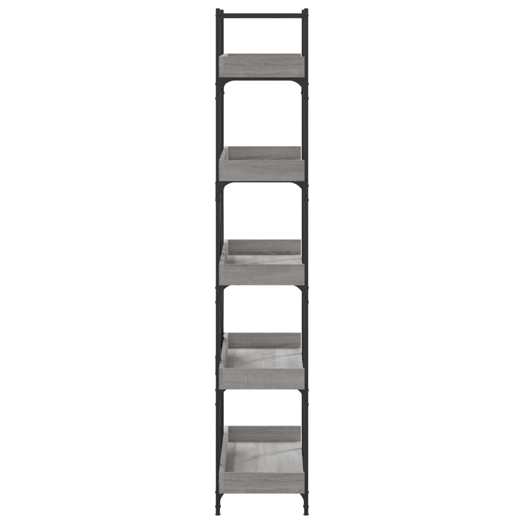 vidaXL Bücherregal 5 Böden Grau Sonoma 100x33x180,5 cm Holzwerkstoff