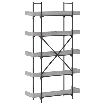 vidaXL Bücherregal 5 Böden Grau Sonoma 100x33x180,5 cm Holzwerkstoff